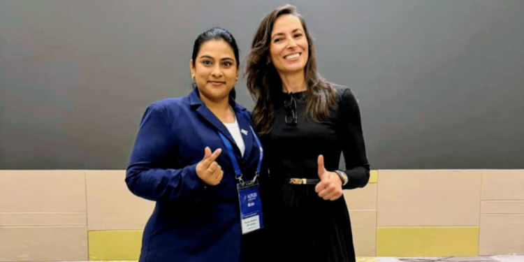 Karen Kasturi (left) with Dessy Hristova, Regional Programme Manager of the Asia Political Dialogue.