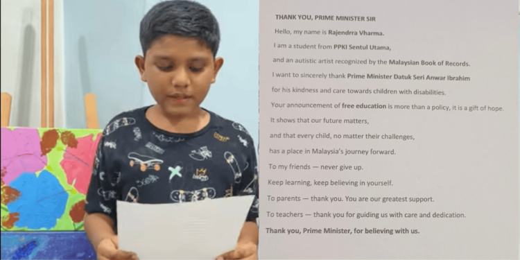 Rajendrra Vharma thanking Prime Minister Anwar Ibrahim.