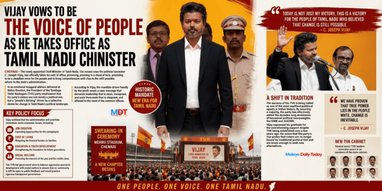Vijay vows to be the voice of the people as he takes office as Tamil Nadu Chief Minister