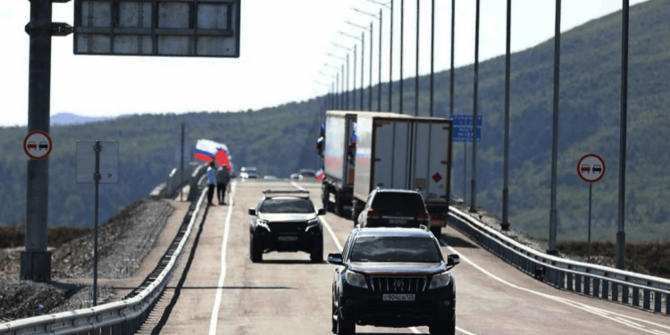 The road bridge linking the North Korean border city of Rason and Russian's Khasan. -AP