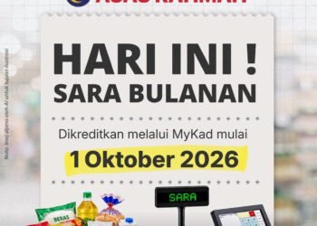 Bantuan SARA bulanan mula dikreditkan ke MyKad penerima hari ini